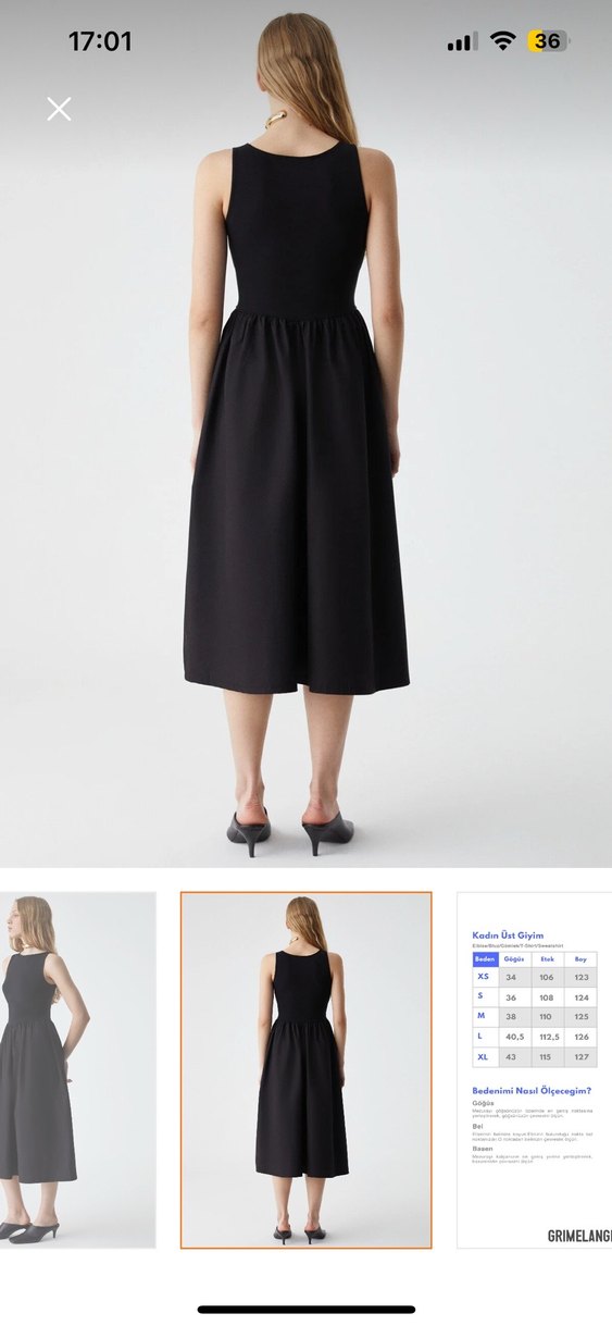 Siyah Uzun Kadın Elbise - Görsel 5