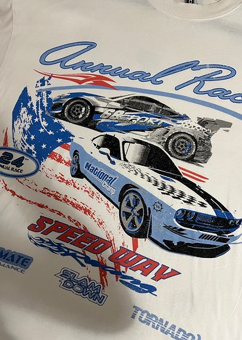 Beyaz Baskılı Pamuklu Erkek Tişört - Görsel 2