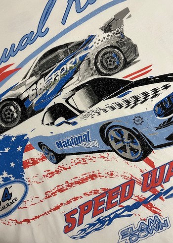 Beyaz Baskılı Pamuklu Erkek Tişört - Görsel 4