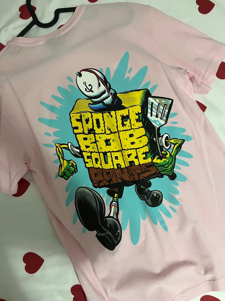 Pembe Baskılı Erkek Kısa Kollu Tişört - Görsel 4