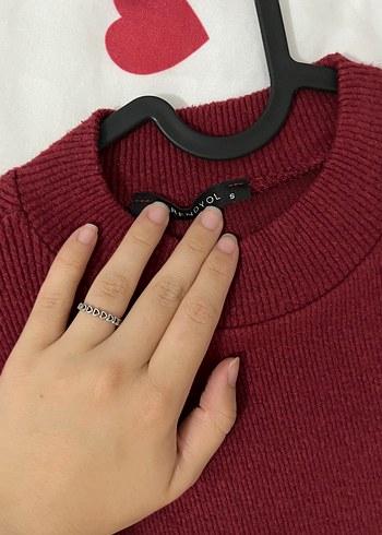 s Beden Bordo Uzun Kollu Örme Midi Elbise