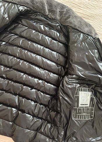 Siyah Parlak Erkek Şişme Mont - Görsel 2