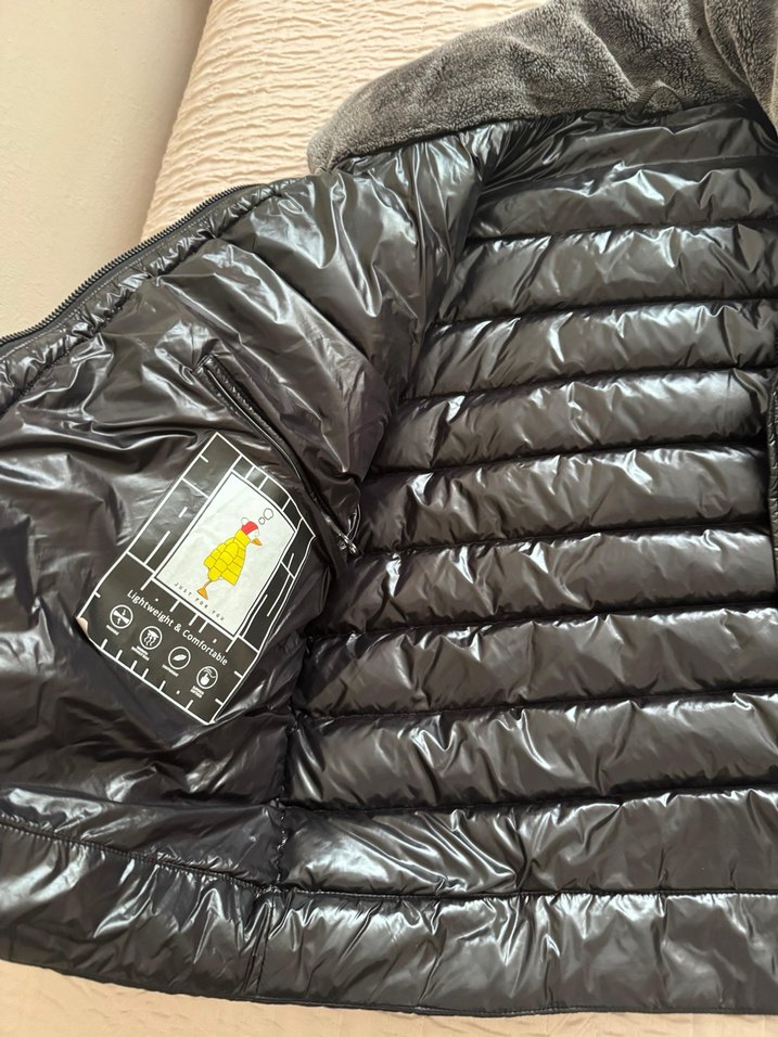 Siyah Parlak Erkek Şişme Mont - Görsel 3