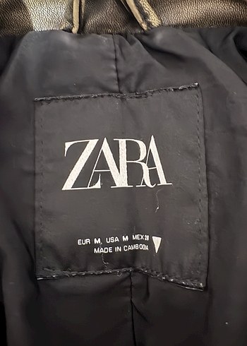 Zara haki deri ceket - Görsel 4