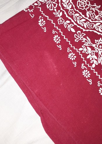 xl Beden bordo Renk Bordo İşleme Detaylı Bohem Kadın Uzun Etek