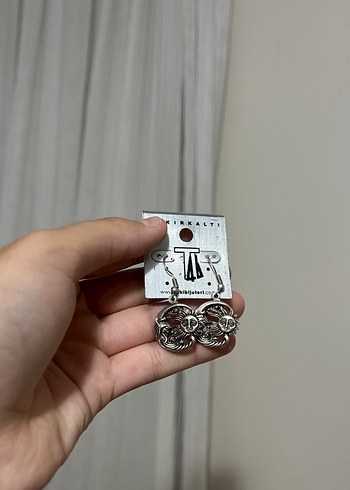 Vintage Tarz Gri Kadın Küpeler