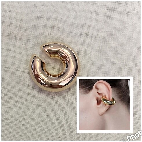 Kalın boru halka kıkırdak küpesi earcuff