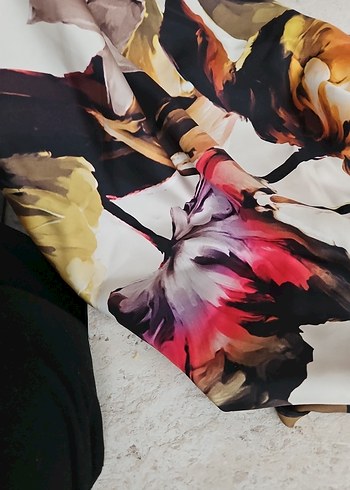 Kadın Çok Renkli lévi dor ipek eşarp - Görsel 3