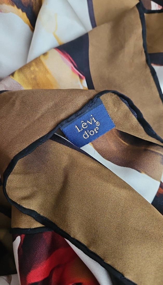 Kadın Çok Renkli lévi dor ipek eşarp - Görsel 2