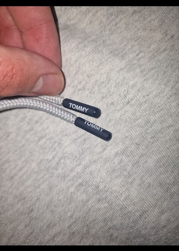 m Beden Tommy Hilfiger Gri Kapüşonlu Erkek Sweatshirt