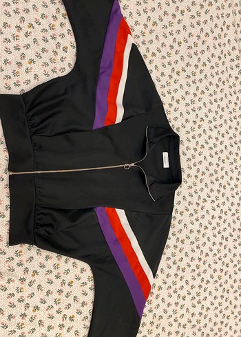 m Beden çeşitli Renk Bershka Renkli Şerit Detaylı Kadın Spor Ceket
