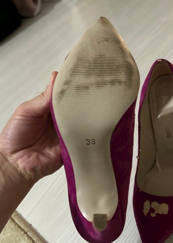 Mor Süet Stiletto Topuklu Kadın Ayakkabı - Görsel 2