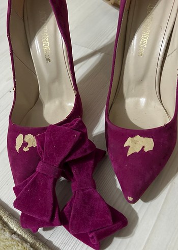 Mor Süet Stiletto Topuklu Kadın Ayakkabı - Görsel 3