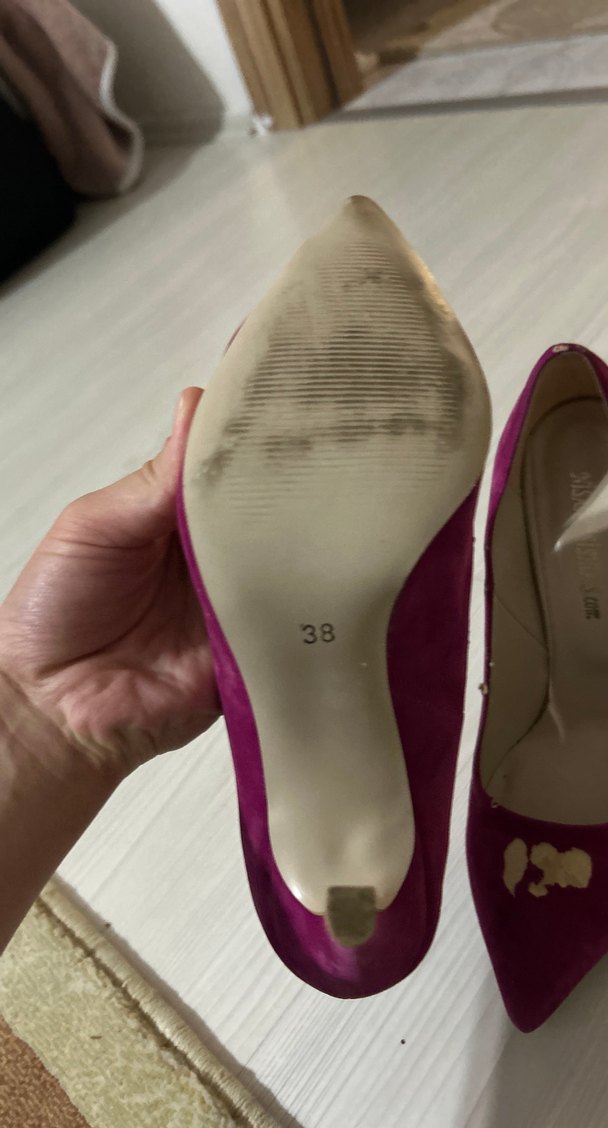 Mor Süet Stiletto Topuklu Kadın Ayakkabı - Görsel 2