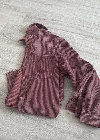 Bordo Uzun Kollu Düğmeli Kadın Gömlek
