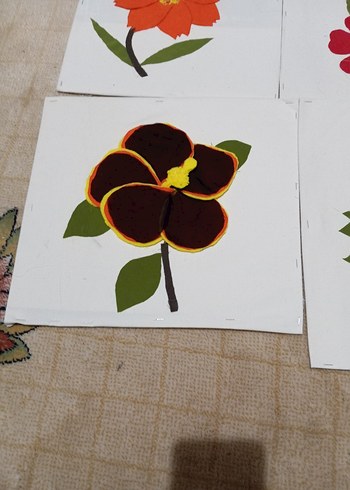  Renkli Bohem Çiçek Desenli El Yapımı Kartlar