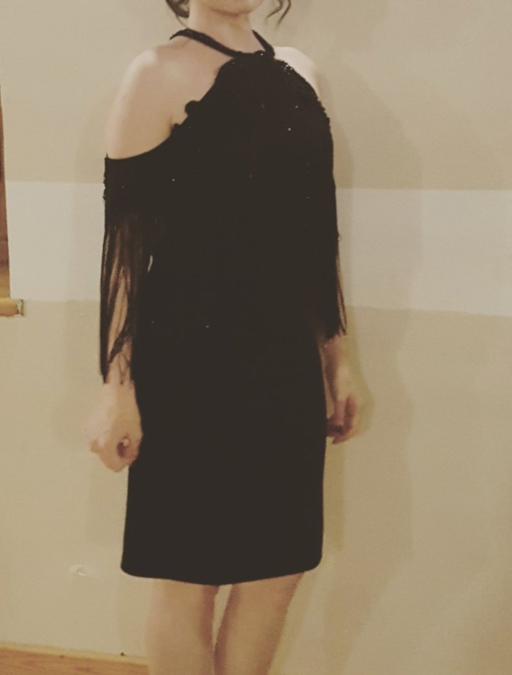 Siyah Püsküllü Midi Kadın Elbise - Görsel 2