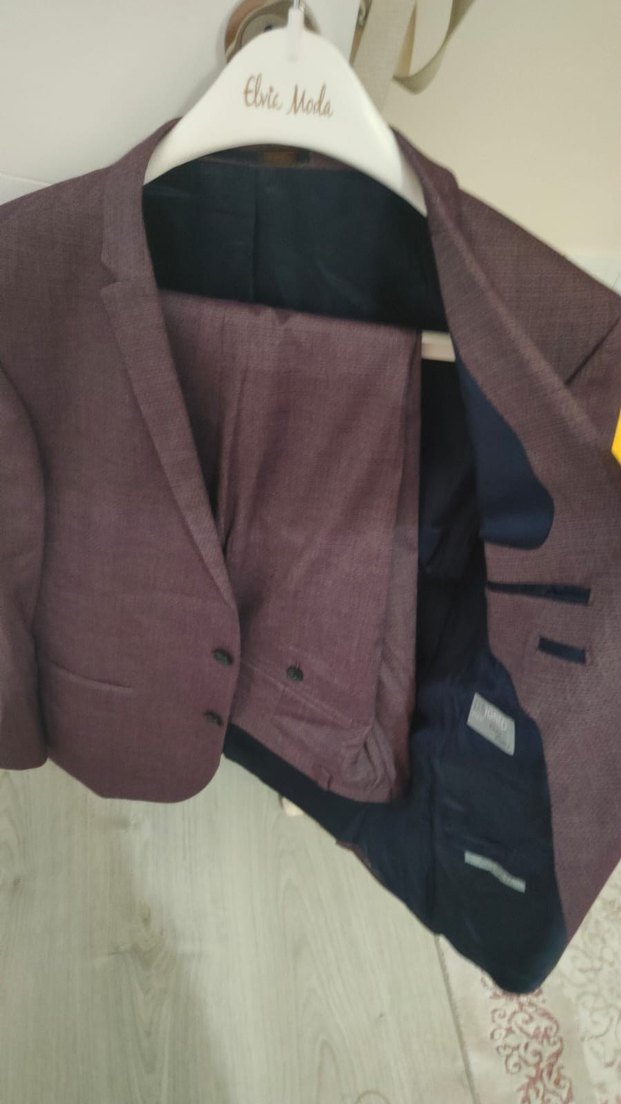 Bordo Erkek Takım Elbise Ceket, Regular Fit - Görsel 2