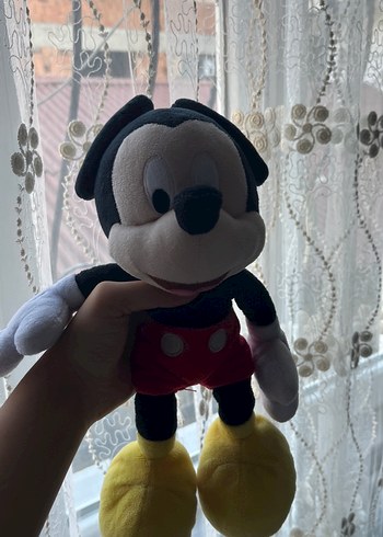 Koyu Gri Mickey Mouse Peluş Oyuncak