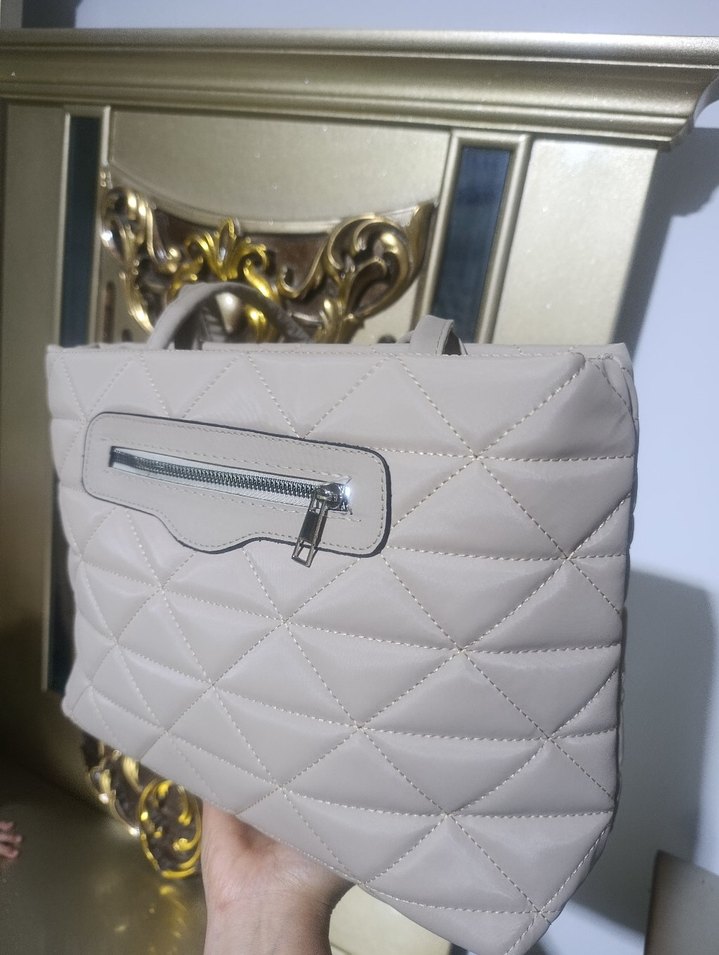 kapitone Kadın Çanta Fermuarlı - Görsel 2