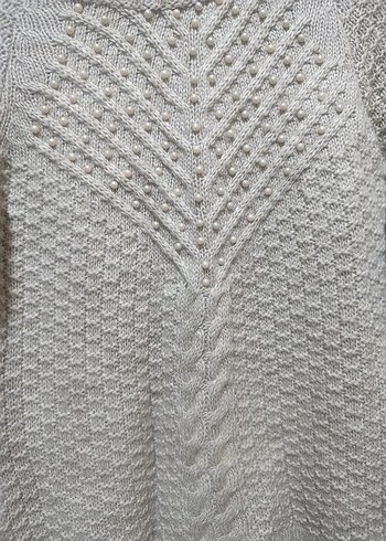 Gri Örgü Kadın Bohem Kazak - Görsel 2