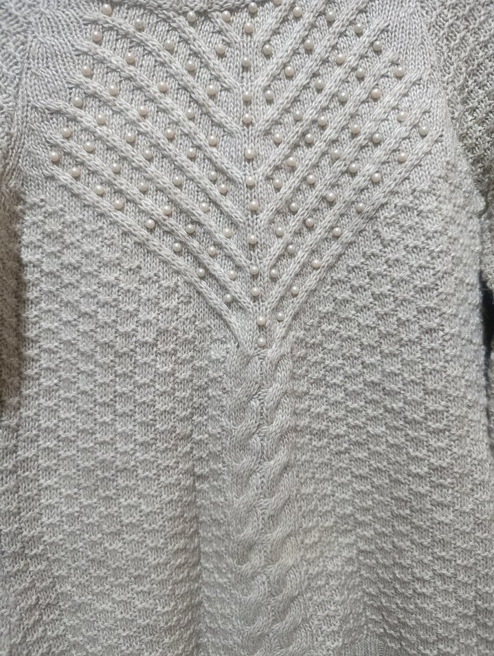 Gri Örgü Kadın Bohem Kazak - Görsel 2