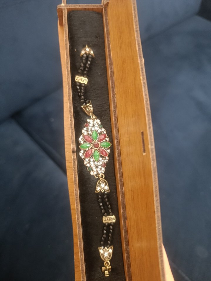 Nakışlı Çok Renkli Boncuklu Kadın Bileklik - Görsel 2