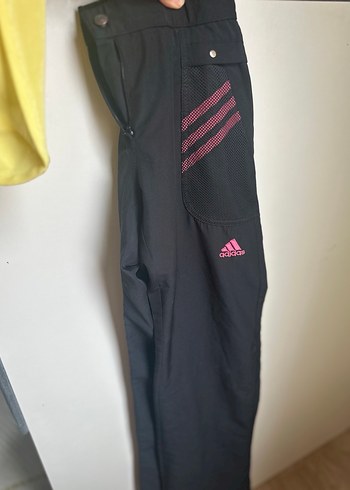 Kadın Siyah Spor Kumaş Pantolon Velcro Detaylı - Görsel 3