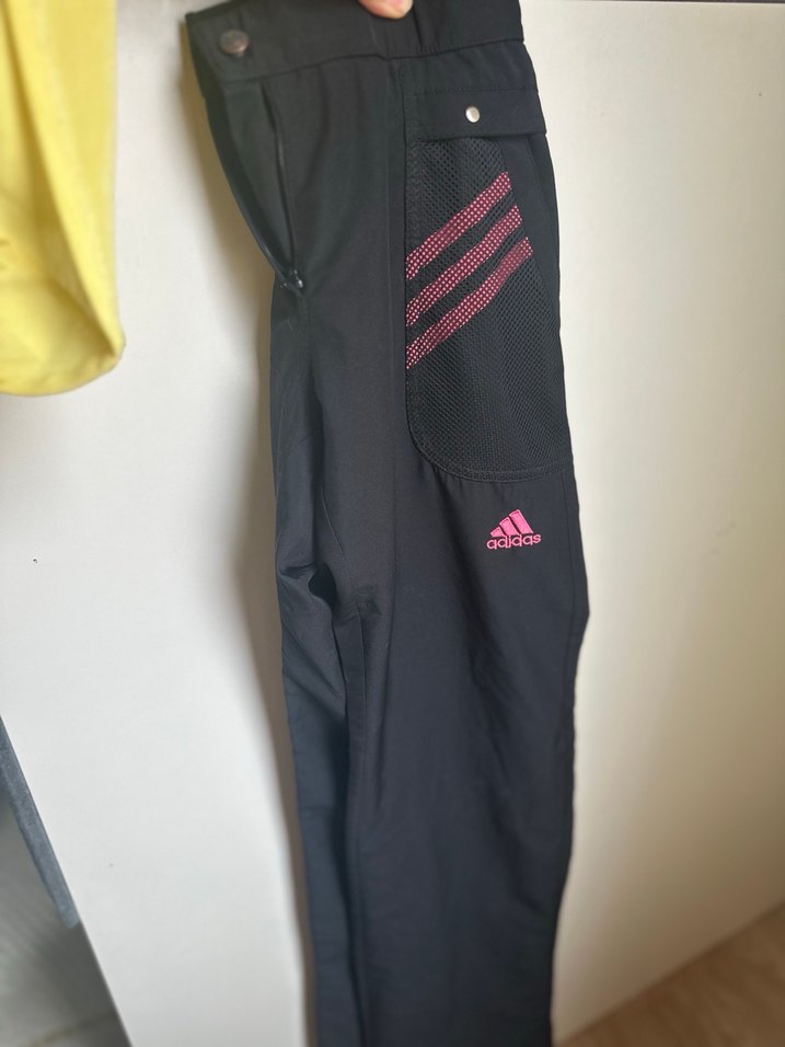 Kadın Siyah Spor Kumaş Pantolon Velcro Detaylı - Görsel 3