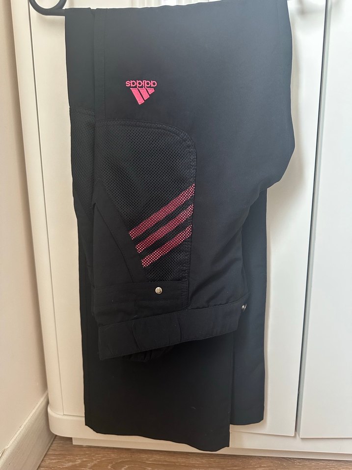 Kadın Siyah Spor Kumaş Pantolon Velcro Detaylı - Görsel 2