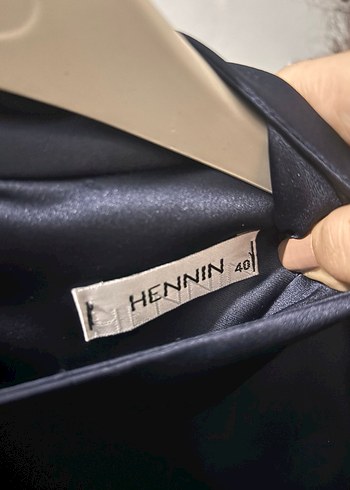 Uzun Kollu Lacivert Payetli Abiye Elbise - Görsel 4