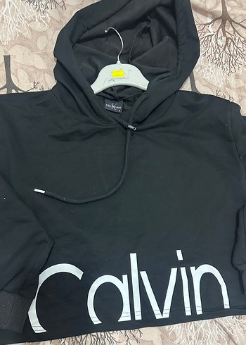Siyah Kadın Crop Sweatshirt Calvin - Görsel 4