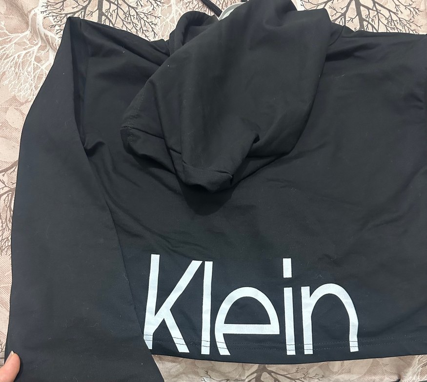 Siyah Kadın Crop Sweatshirt Calvin - Görsel 3
