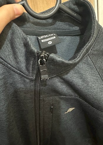 Gri Erkek  Fermuarlı Sweatshirt - Görsel 3