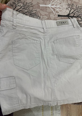 Bej Düz Kesim Kadın Midi Etek - Görsel 3