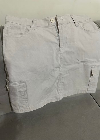 Bej Düz Kesim Kadın Midi Etek - Görsel 7