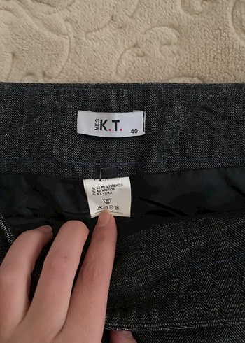 Gri Midi deri Kemerli Kadın Etek - Görsel 6