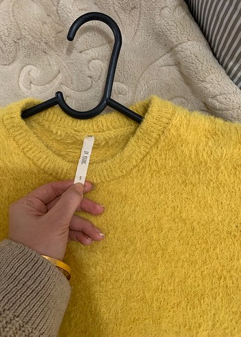 Sarı Kadın Triko Sweatshirt - Görsel 2