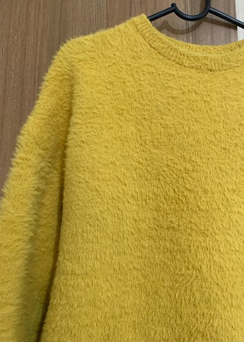 Sarı Kadın Triko Sweatshirt - Görsel 5