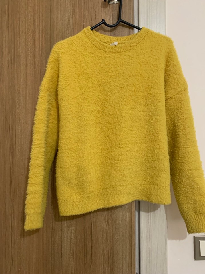 Sarı Kadın Triko Sweatshirt - Görsel 3