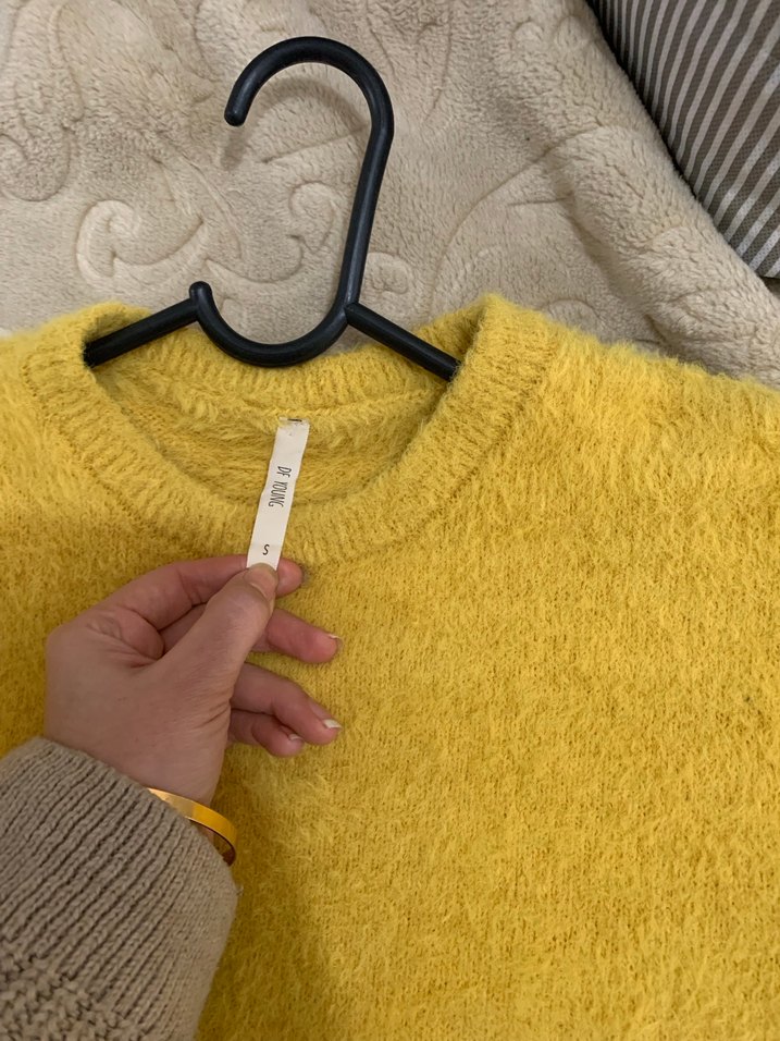 Sarı Kadın Triko Sweatshirt - Görsel 2