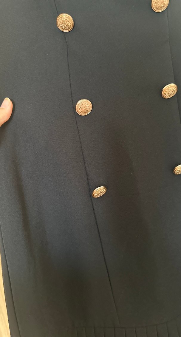 Düğmeli Siyah Kolsuz Uzun Kadın elbise - Görsel 4