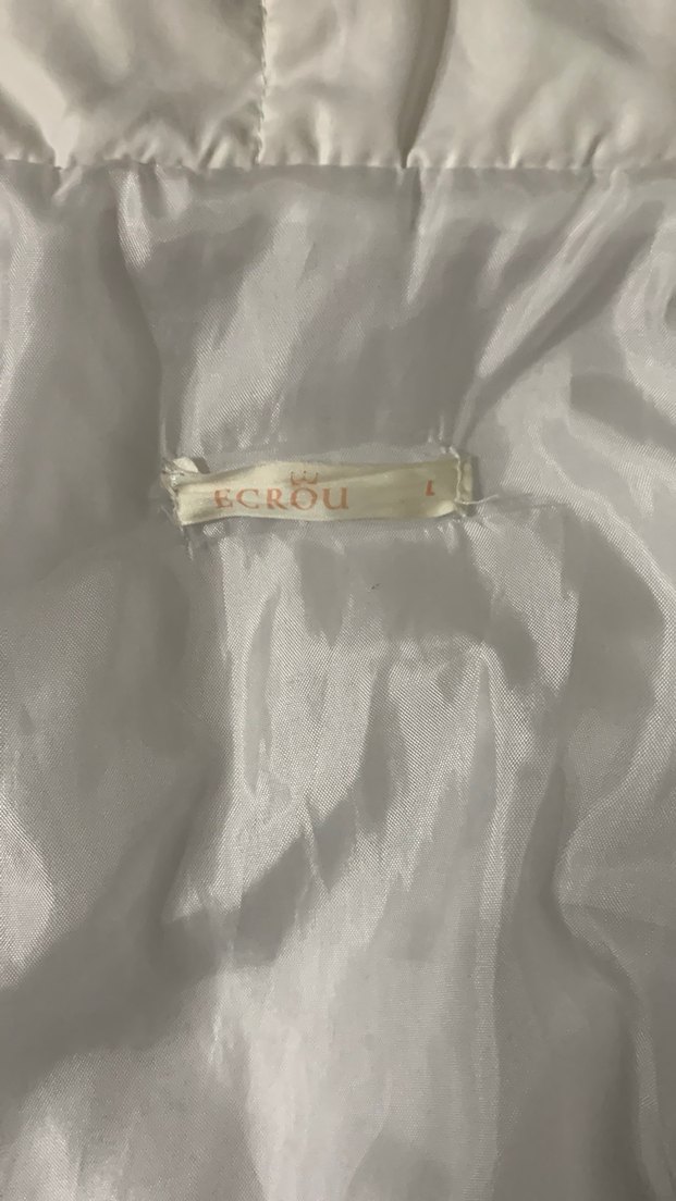 Beyaz Kadın Şişme Mont Yüksek Yaka - Görsel 4