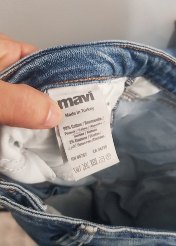 29 Beden mavi Renk Kadın Mavi Midi Denim Pantolon