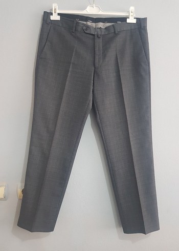 Kemal Tanca Gri Regular Fit Erkek Ofis Pantolonu