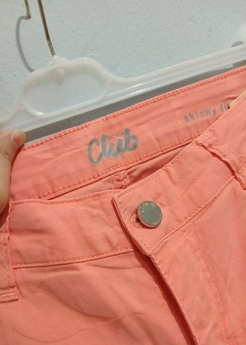 Düğmeli Pembe Batik Desenli Kadın Denim Pantolon - Görsel 5