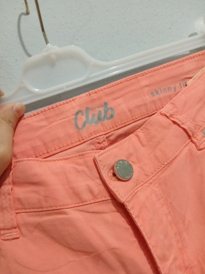 Düğmeli Pembe Batik Desenli Kadın Denim Pantolon - Görsel 5