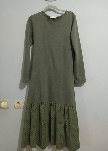 Uzun Kollu, Fırfırlı Salaş Elbise - Görsel 4