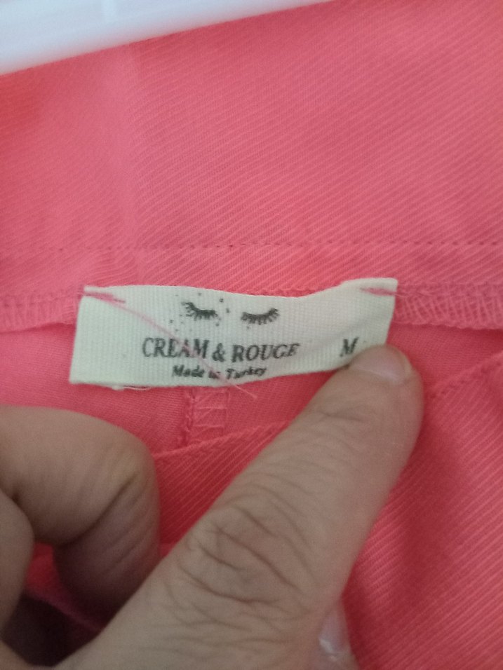 Düğmeli Pembe Rahat Kesim Kadın Pantolon - Görsel 5