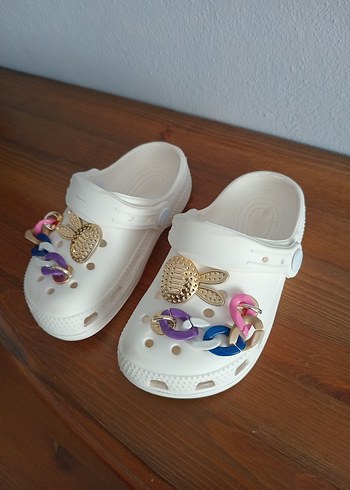 Beyaz Nakışlı Bohem Tokalı Kadın Terlik - Görsel 2